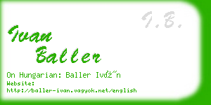 ivan baller business card